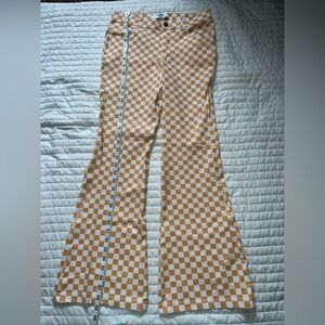 Hollister Orange and White Checkered Pants